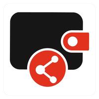 Share Wallet and money icon concept vector