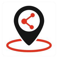 Share Location and pin icon concept vector