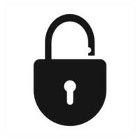 Open Lock and lock icon concept vector