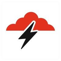 Cloud Lighting and thunder icon concept vector