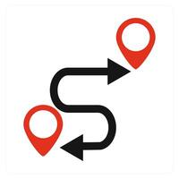 Route Map and location icon concept vector