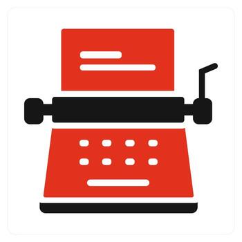 Typewriter and script icon concept vector