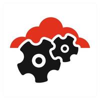 Cloud Settings and settings icon concept vector