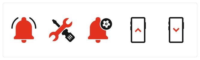 A set of 5 Business icons as notification, replacement, notification vector