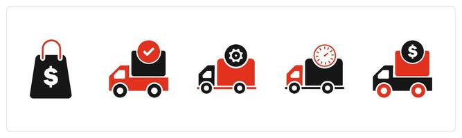 A set of 5 Business icon as love box, delivery email, delivery prohibited vector