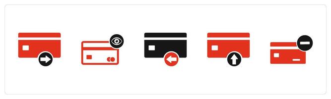 A set of 5 Business icon as send card, view card, received card vector
