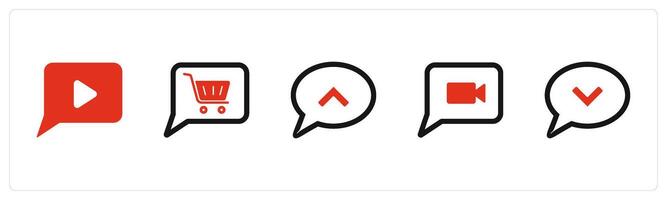 A set of 5 Business icon as message, store address, message vector