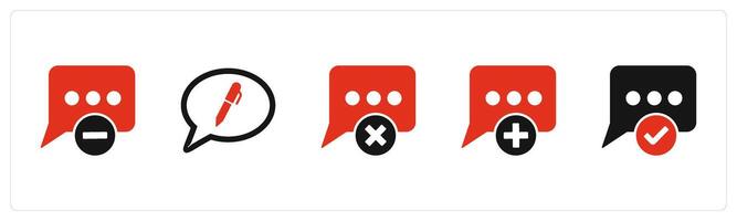 A set of 5 Business icon as remove message, edit message, delete message vector