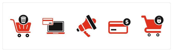 A set of 5 Business icon as cut price, cloud idea, card swipe machine vector