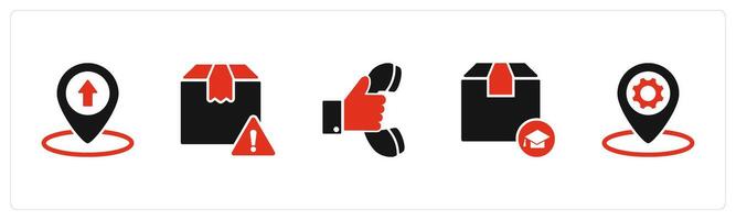 A set of 5 Business icons as pointer, order alert, phone receiver vector