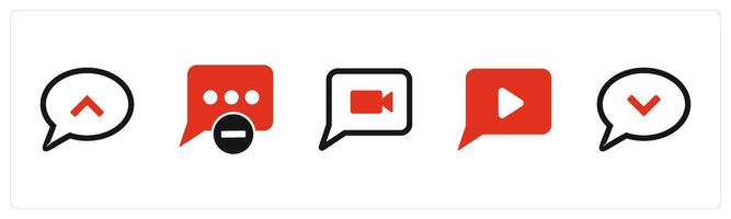 A set of 5 Business icons as message, remove message, message vector