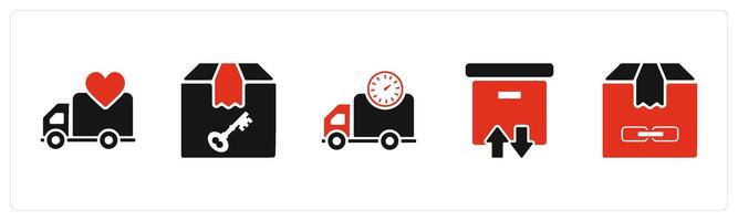 A set of 5 Business icons as favorite delivery, delivery returned, pay on delivery vector