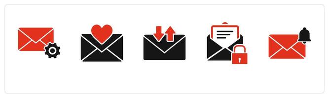 A set of 5 business icons as message setting, favorite message, message vector