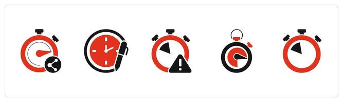 A set of 5 business icons as share time, edit time, time maintenance vector