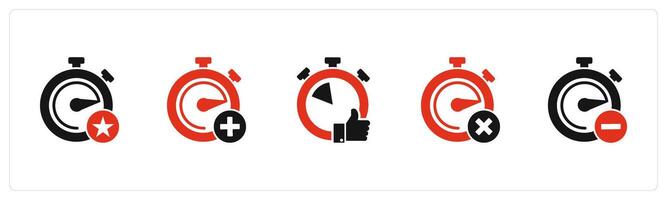 A set of 5 business icons as favorite time, add time, like time vector