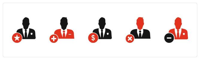 A set of 5 business icons as star employee, add user, accountant vector