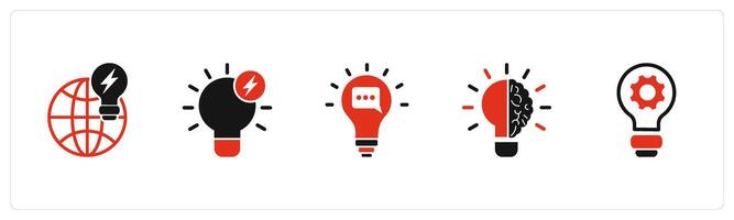 A set of 5 business icons as generate idea, fast idea, message idea vector