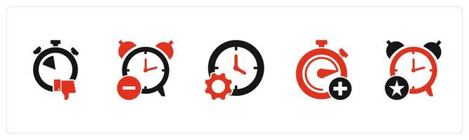 A set of 5 business icons as like time, reduce time, time management vector