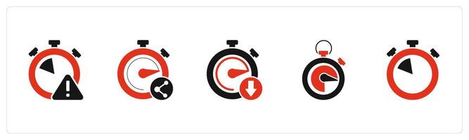 A set of 5 business icons as time maintenance, share time, down time vector