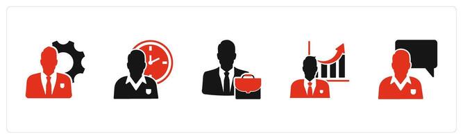 A set of 5 business icons as business management, time management, business portfolio vector