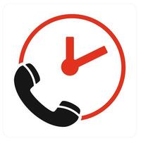 Call on Time icon concept vector
