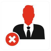 Wrong User and user icon concept vector