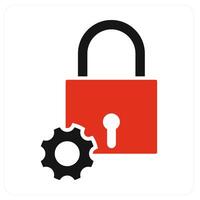 Lock Search and find icon concept vector