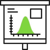 Bell Curve on Graph Icon Design Symbol vector