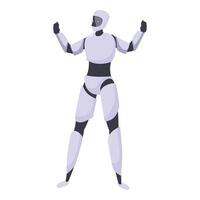 Modern robot showing power pose while standing vector