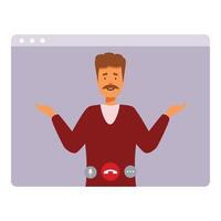 Man is having a business meeting or taking part in a video conference vector