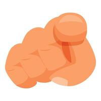 Cartoon hand pointing index finger forward vector