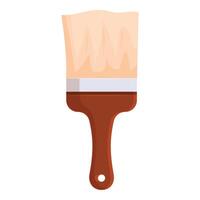 Paintbrush with wooden handle standing on white background vector