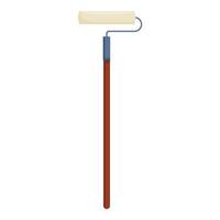 Long handle paint roller standing up on white background vector