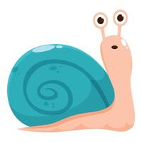 Cartoon snail with a surprised expression on its face vector
