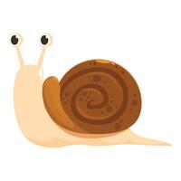Happy snail crawling and looking around vector illustration