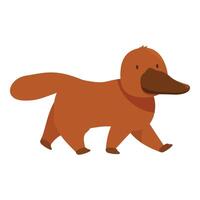 Platypus walking side view with webbed feet vector