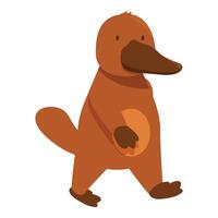 Happy platypus walking with short legs and webbed feet vector