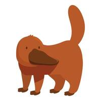 Cartoon platypus standing with tail up vector