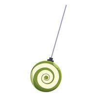 Green hypnosis spiral hanging on a string vector