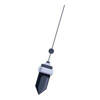 Metal plumb bob hanging on string for vertical construction tool vector