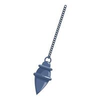 Silver pendulum hanging from chain symbolizing dowsing vector