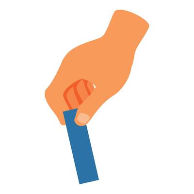 Hand holding voting bulletin about to vote