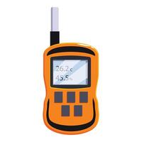 Portable digital thermometer showing temperature and humidity level vector