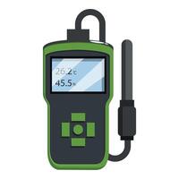Digital thermo hygrometer showing temperature and humidity level vector