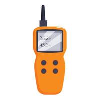 Portable gas detector displaying temperature and humidity levels vector