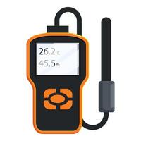 Digital thermohygrometer showing temperature and humidity level vector