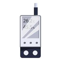 Portable digital thermometer showing temperature and humidity level vector