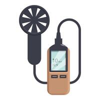 Digital anemometer measuring wind speed with impeller fan vector