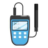 Digital thermometer hygrometer showing temperature and humidity vector