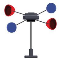 Anemometer measuring wind speed and direction vector